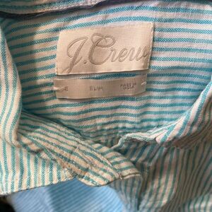 J.Crew Blue and White Striped Shirt Size Small Slim Baird McNutt Irish Linen